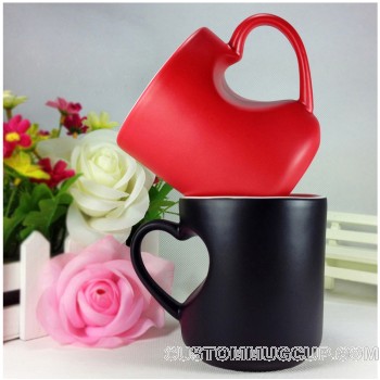 Cute Mugs Colorful Heart Shaped Ceramic Coffee Mug Cups, 11oz